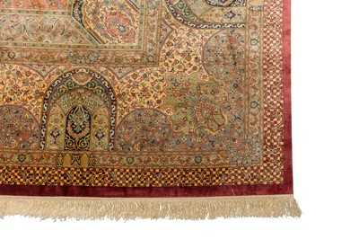 Lot 102 - AN EXTREMELY FINE SILK QUM CARPET, CENTRAL PERSIA