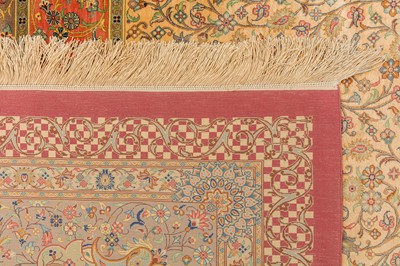 Lot 102 - AN EXTREMELY FINE SILK QUM CARPET, CENTRAL PERSIA