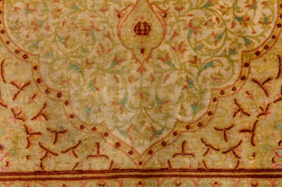 Lot 31 - A TWO EXTREMELY FINE SILK QUM RUGS, CENTRAL PERSIA