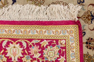 Lot 31 - A TWO EXTREMELY FINE SILK QUM RUGS, CENTRAL PERSIA
