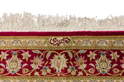 Lot 31 - A TWO EXTREMELY FINE SILK QUM RUGS, CENTRAL PERSIA