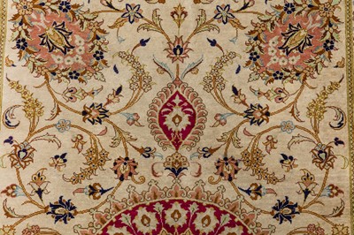 Lot 31 - A TWO EXTREMELY FINE SILK QUM RUGS, CENTRAL PERSIA