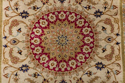 Lot 31 - A TWO EXTREMELY FINE SILK QUM RUGS, CENTRAL PERSIA