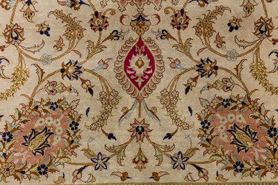 Lot 31 - A TWO EXTREMELY FINE SILK QUM RUGS, CENTRAL PERSIA