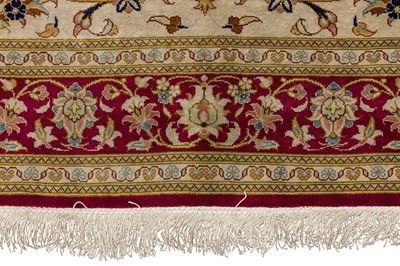 Lot 31 - A TWO EXTREMELY FINE SILK QUM RUGS, CENTRAL PERSIA