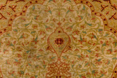 Lot 31 - A TWO EXTREMELY FINE SILK QUM RUGS, CENTRAL PERSIA