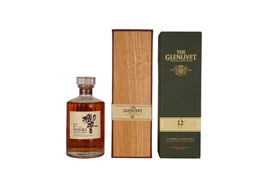 Lot 326 - SPIRITS HIBIKI SUNTORY WHISKY 1x70cl, 43% / GLENLIVET WHISKY 1x70cl, 47.8% / GLENLIVET WHISKY 1x70cl, 43% Vol