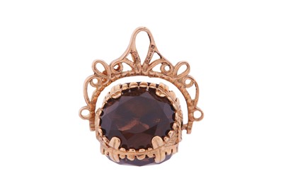 Lot 40 - A SMOKY QUARTZ FOB PENDANT, CIRCA 1988