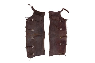 Lot 269 - A PAIR OF VINTAGE WESTERN LEATHER CHAPS