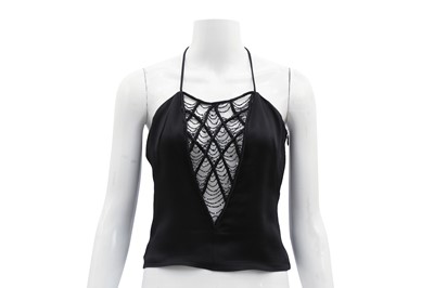 Lot 426 - Valentino Black Embellished Camisole Top - Size 8
