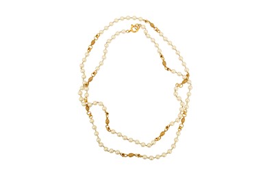 Lot 411 - Chanel Ivory Pearl CC Sautoir Necklace