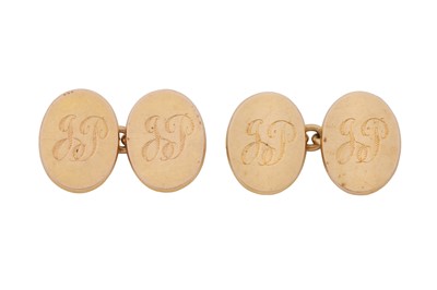 Lot 52 - A PAIR OF MONOGRAMMED CUFFLINKS