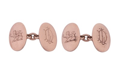 Lot 70 - A PAIR OF ENGRAVED CUFFLINKS, CIRCA 1858