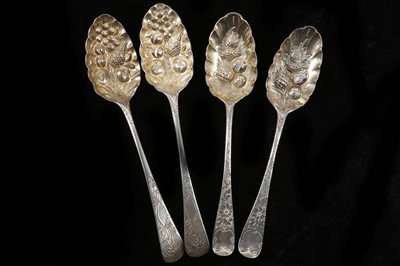 Lot 258 - Four nice antique Georgian Sterling Silver...