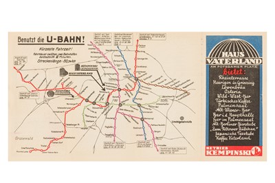 Lot 184 - Underground Map. Berlin: BVG/U-Bahn ‘Haus Vaterland‘ 1931