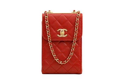 Lot 144 - Chanel Red Trendy CC Phone Holder Crossbody Bag