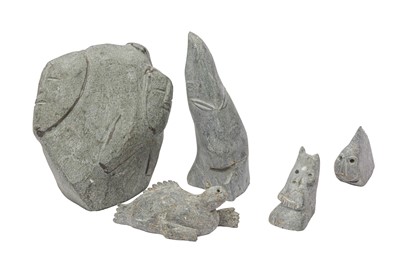 Lot 79 - A GROUP OF FIVE INUIT STONE CARVINGS