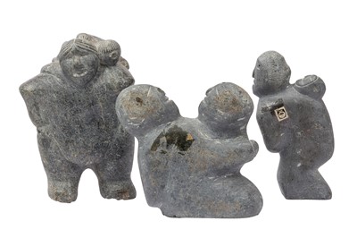 Lot 78 - A GROUP OF THREE INUIT STONE CARVINGS