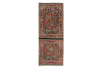 Lot 2 - AN UNUSUAL KIRMAN DOUBLE RUG, SOUTH PERSIA