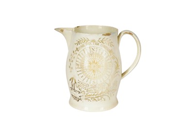 Lot 115 - A LIVERPOOL POTTERY CREAMWARE JUG, CIRCA 1800