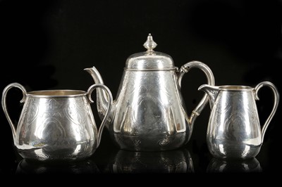 Lot 410 - A fine antique Victorian Sterling Silver three-...