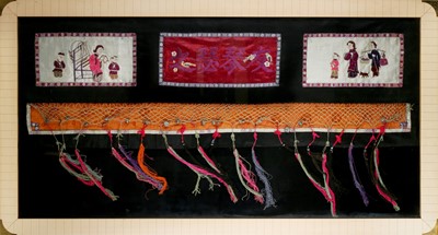 Lot 914 - A LARGE CHINESE EMBROIDERED SILK PANEL IN FRAME