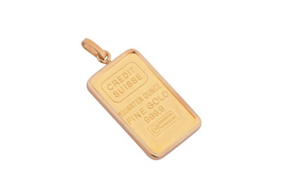 Lot 74 - AN INGOT PENDANT