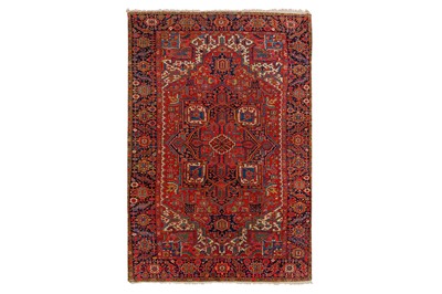 Lot 18 - AN UNUSUAL ANTIQUE KARAJA CARPET, NORTH-WEST PERSIA