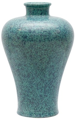 Lot 845 - A CHINESE ROBIN'S EGG-GLAZED VASE, MEIPING