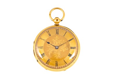 Lot 313 - CATFORD - 18K GOLD OPEN-FACED POCKET WATCH