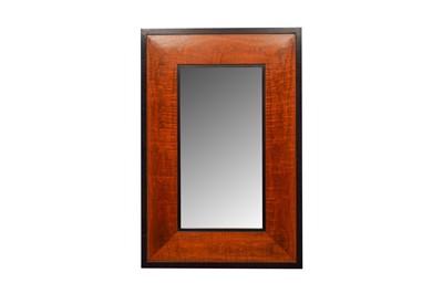Lot 399 - A CONTEMPORARY WOODEN-FRAMED MIRROR