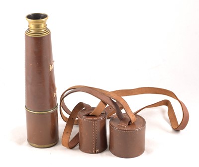 Lot 28 - A LARGE 4-Draw Brass Bound Telescope by Broadhurst Clarkson.