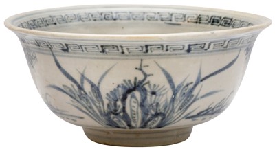 Lot 756 - A CHINESE BLUE AND WHITE 'LANDSCAPE' BOWL