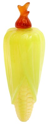 Lot 993 - A CHINESE YELLOW BEIJING GLASS 'CORN' SNUFF BOTTLE