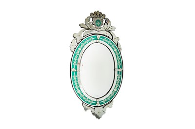 Lot 151 - A VENETIAN ETCHED GLASS MIRROR, 20TH CENTURY