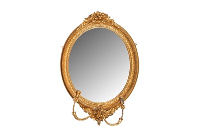 Lot 153 - A LATE 19TH CENTURY GILT FRAMED GIRANDOLE MIRROR