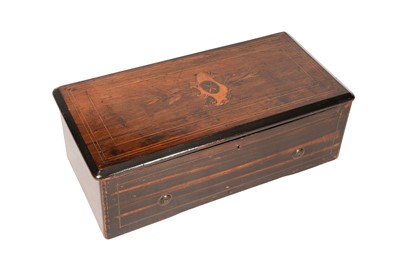 Lot 246 - A 19TH CENTURY SWISS MECHANICAL CYLINDER MUSIC BOX WITH SIX AIRS