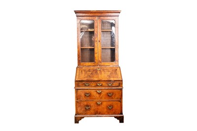 Lot 103 - A QUEEN ANNE WALNUT BUREAU BOOKCASE