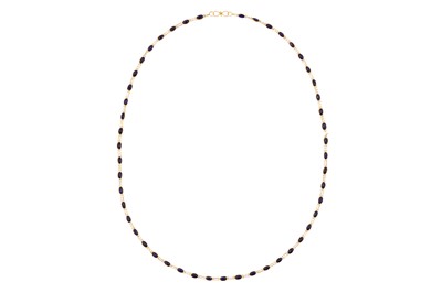Lot 216 - A SAPPHIRE LINE NECKLACE