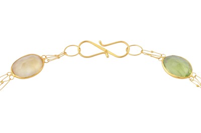Lot 237 - A MULTI-GEM BRACELET
