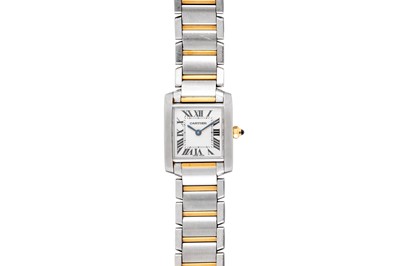 Lot 333 - LADY'S CARTIER TANK FRANCAISE BRACELET WATCH
