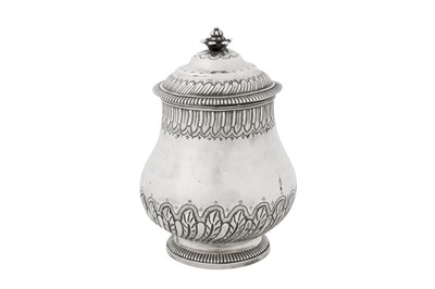 Lot 310 - A Louis XV mid-18th century French provincial silver covered sugar bowl, Toulon 1744-50 by Nicolas Boullet II (master 1717, d. 1758)