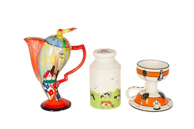 Lot 370 - A GROUP OF THREE CERAMIC ITEMS