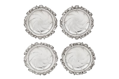 Lot 435 - A set of four George III sterling silver epergne dishes, London circa 1766 by Thomas Bumfriss and Orlando Jackson (reg. 6th May 1766, disbanded by 16th March 1773)