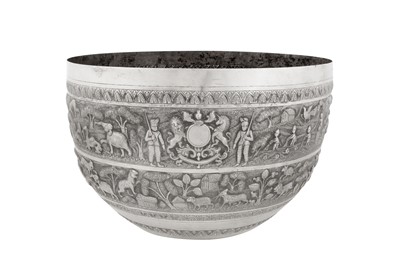 Lot 125 - A large early 20th century Anglo – Indian unmarked silver bowl, Bombay circa 1920
