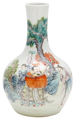 Lot 597 - A CHINESE FAMILLE-ROSE 'ELEPHANT' BOTTLE VASE
