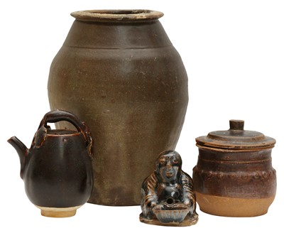 Lot 737 - A GROUP OF CHINESE BROWN-GLAZED CERAMICS