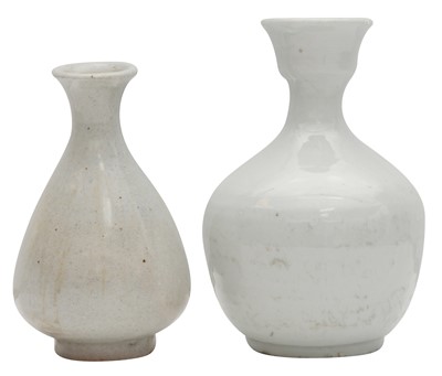 Lot 435 - TWO KOREAN WHITE-GLAZED VASES