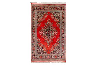 Lot 46 - AN EXTREMELY FINE SILK QUM RUG, CENTRAL PERSIA