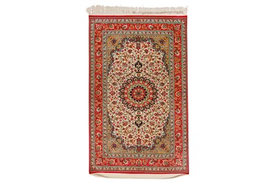 Lot 27 - AN EXTREMELY FINE SILK QUM RUG, CENTRAL PERSIA
